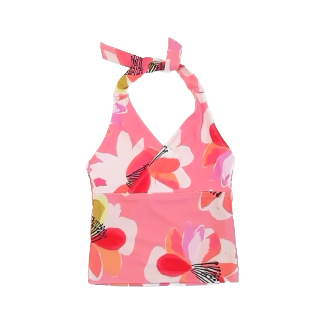 Tea Collection Girls Peach | Floral Top Swimwear Size: 6T Peach | Floral Top