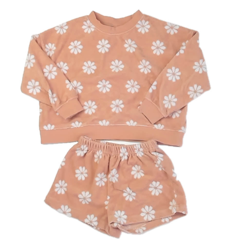 Rylee + Cru Girls Peach Floral Apparel Sets Size: 4-5T Peach Floral