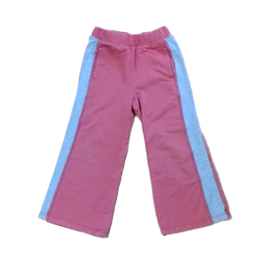 Tea Collection Girls Peach | Gray Side Stripes Pants Size: 3T Peach | Gray Side Stripes
