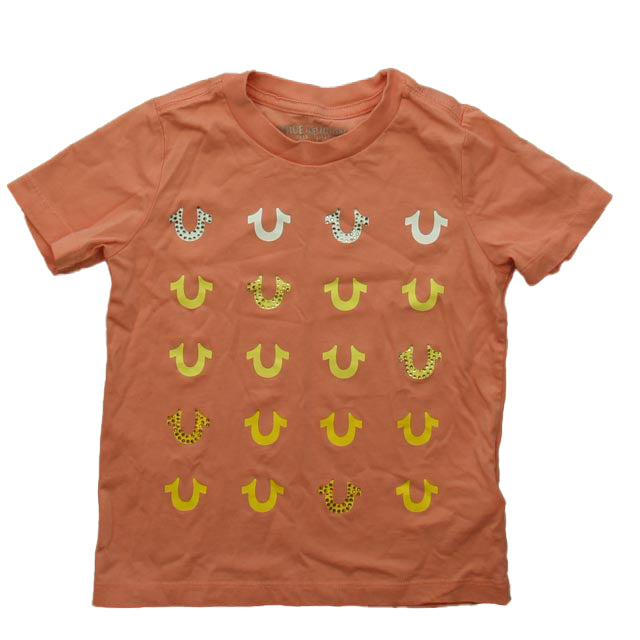 True Religion Girls Peach Horse Shoes T-Shirt Size: 5-6 Years