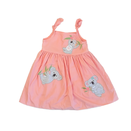 Goodlad Girls Peach Koala Sun Dress Size: 5T Peach Koala