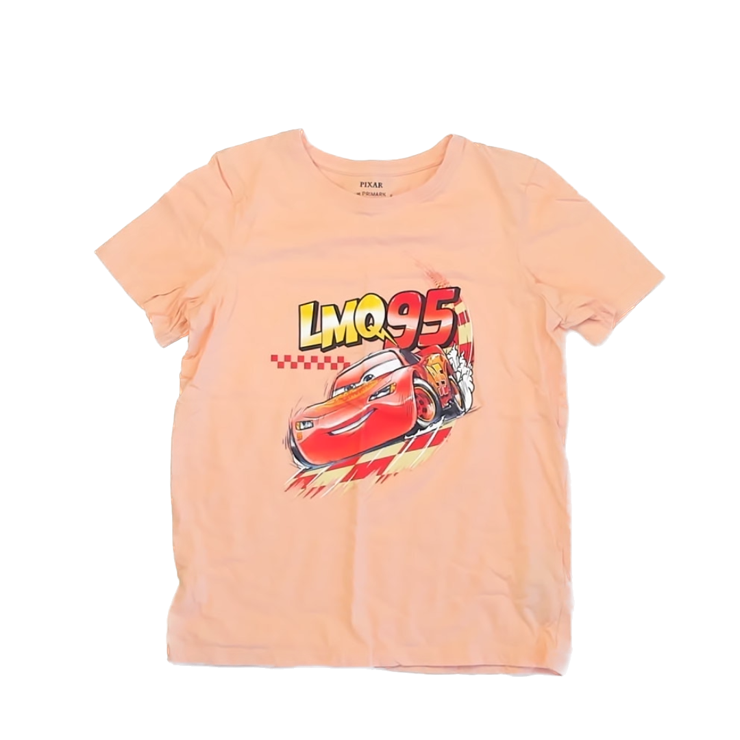 Pixar Boys Peach | Lightening McQueen T-Shirt Size: 13-14 Years Peach | Lightening McQueen