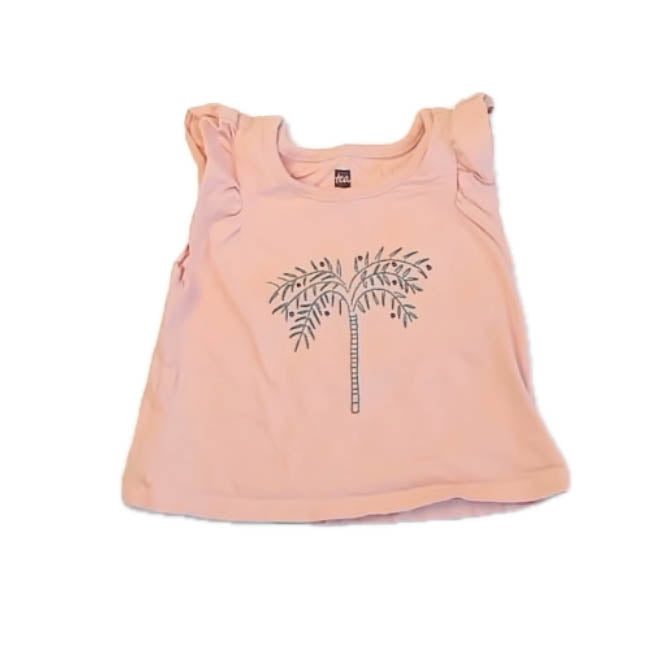 Tea Collection Girls Peach Palm Tree T-Shirt Size: 12-18 Months Peach Palm Tree