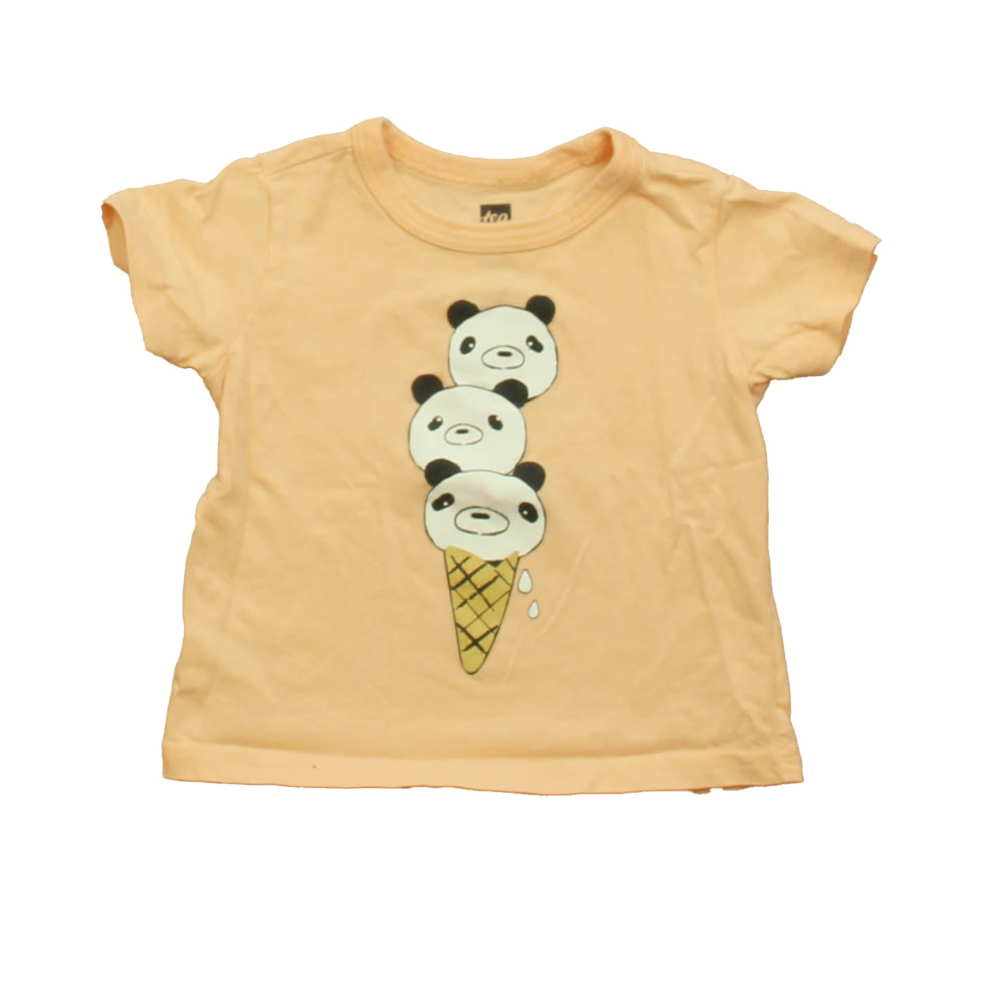 Tea Collection Girls Peach Pandas T-Shirt Size: 9-12 Months Peach Pandas