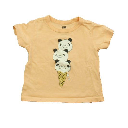 Tea Collection Girls Peach Pandas T-Shirt Size: 9-12 Months Peach Pandas