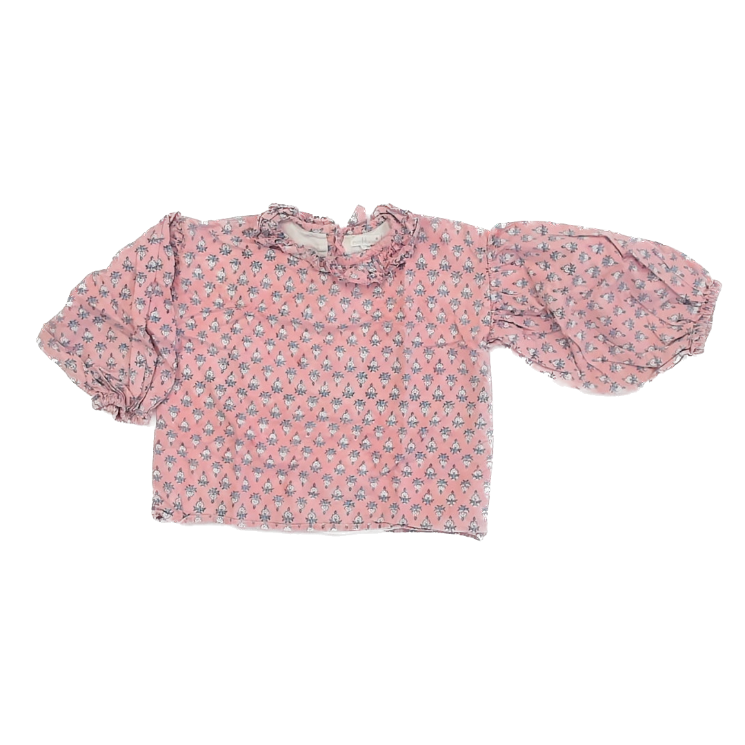 everbloom Girls Peach Patterned Long Sleeve Shirt Size: 5T Peach Patterned