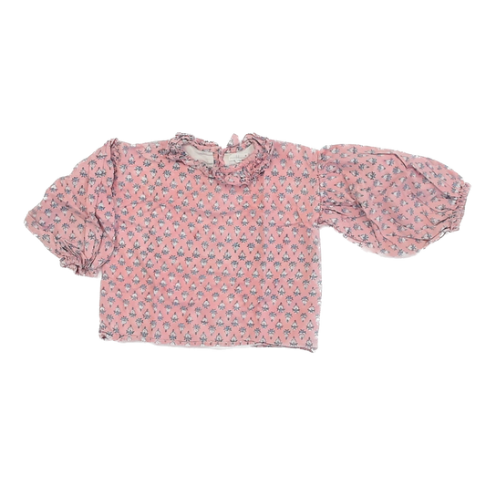 everbloom Girls Peach Patterned Long Sleeve Shirt Size: 5T Peach Patterned