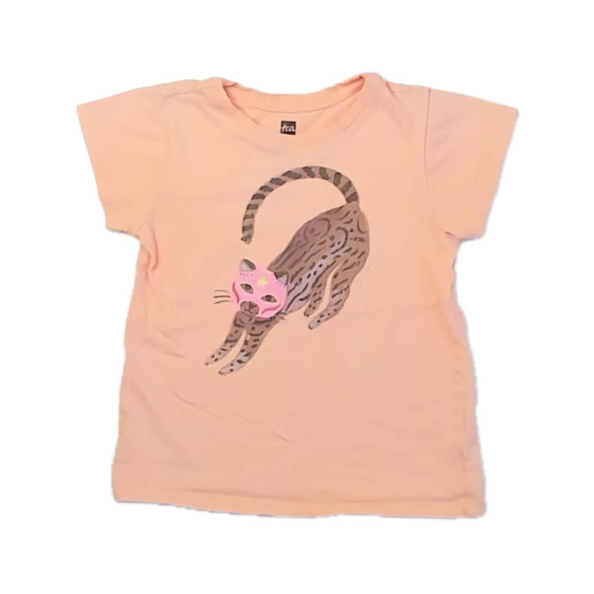 Tea Collection Girls Peach Tiger T-Shirt Size: 4T Peach Tiger