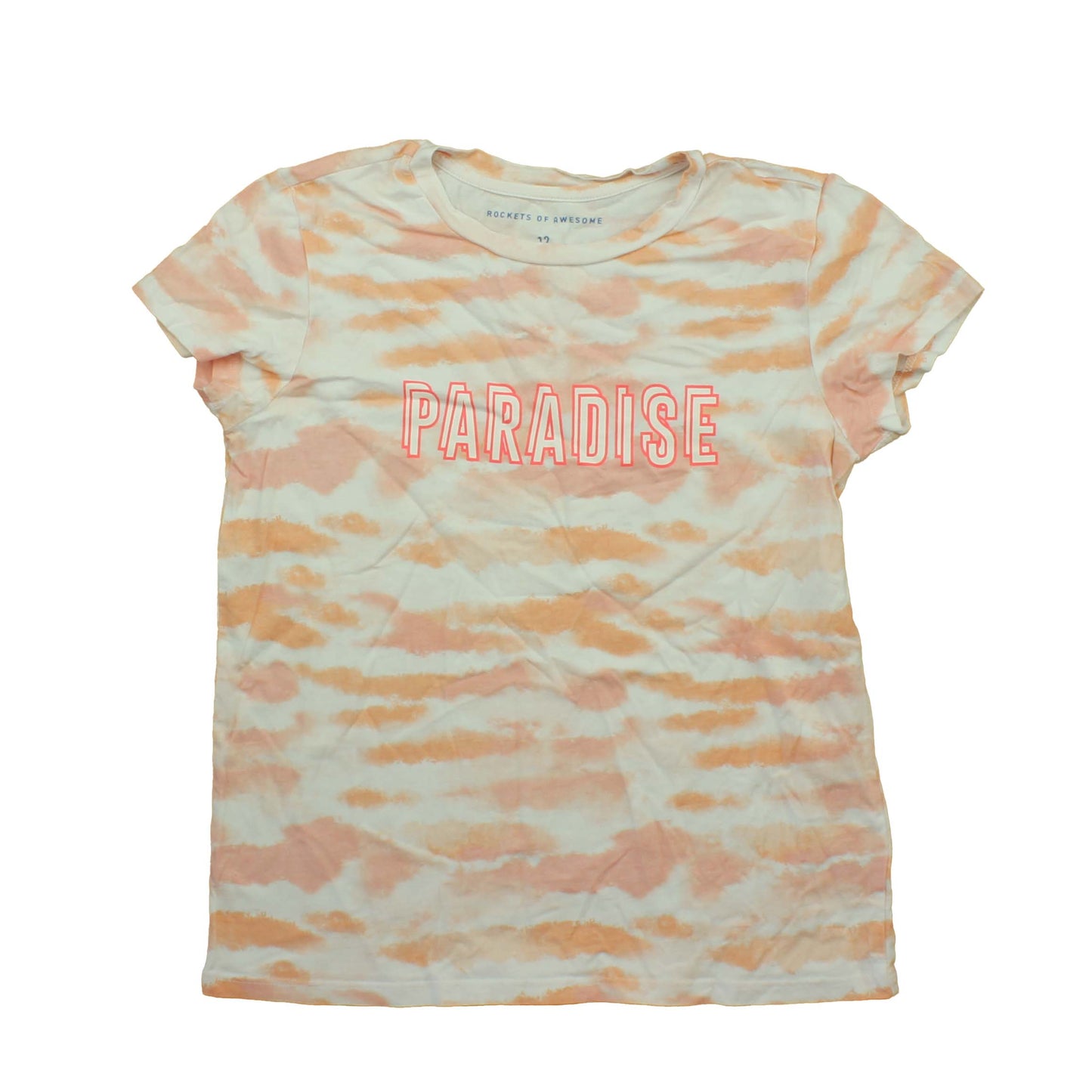 Rockets Of Awesome Girls Peach | Tye | Dye | Paradise T-Shirt Size: 12 Years Peach | Tye | Dye | Paradise