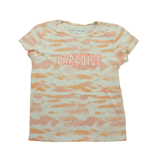 Rockets Of Awesome Girls Peach | Tye | Dye | Paradise T-Shirt Size: 12 Years