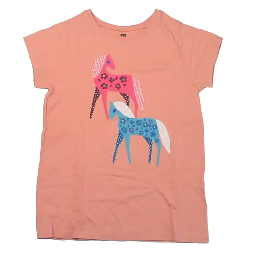Tea Collection Girls Peach Unicorns T-Shirt Size: 12 Years Peach Unicorns