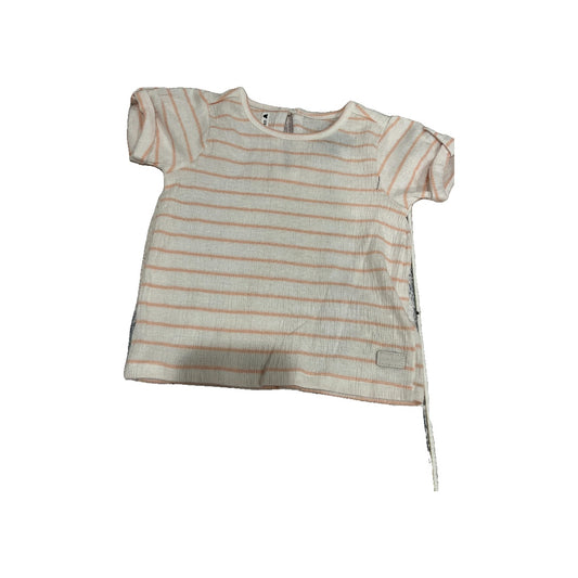 7 For All Mankind Girls Peach | White | Stripe T-Shirt Size: 2T Peach | White | Stripe
