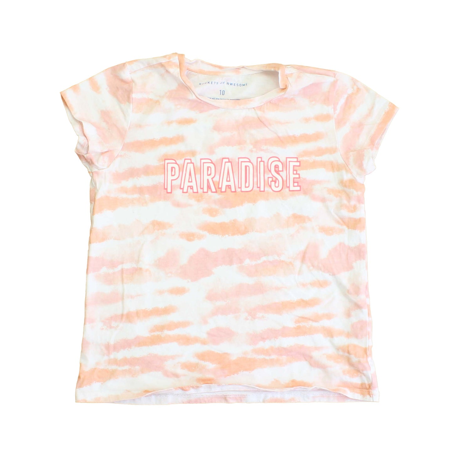 Rockets Of Awesome Girls Peach | White T-Shirt Size: 10 Years