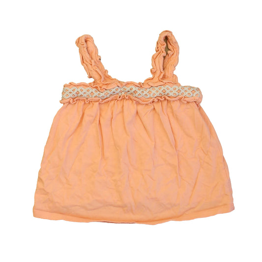 Janie and Jack Girls Peach Tank Top Size: 6 Years Peach