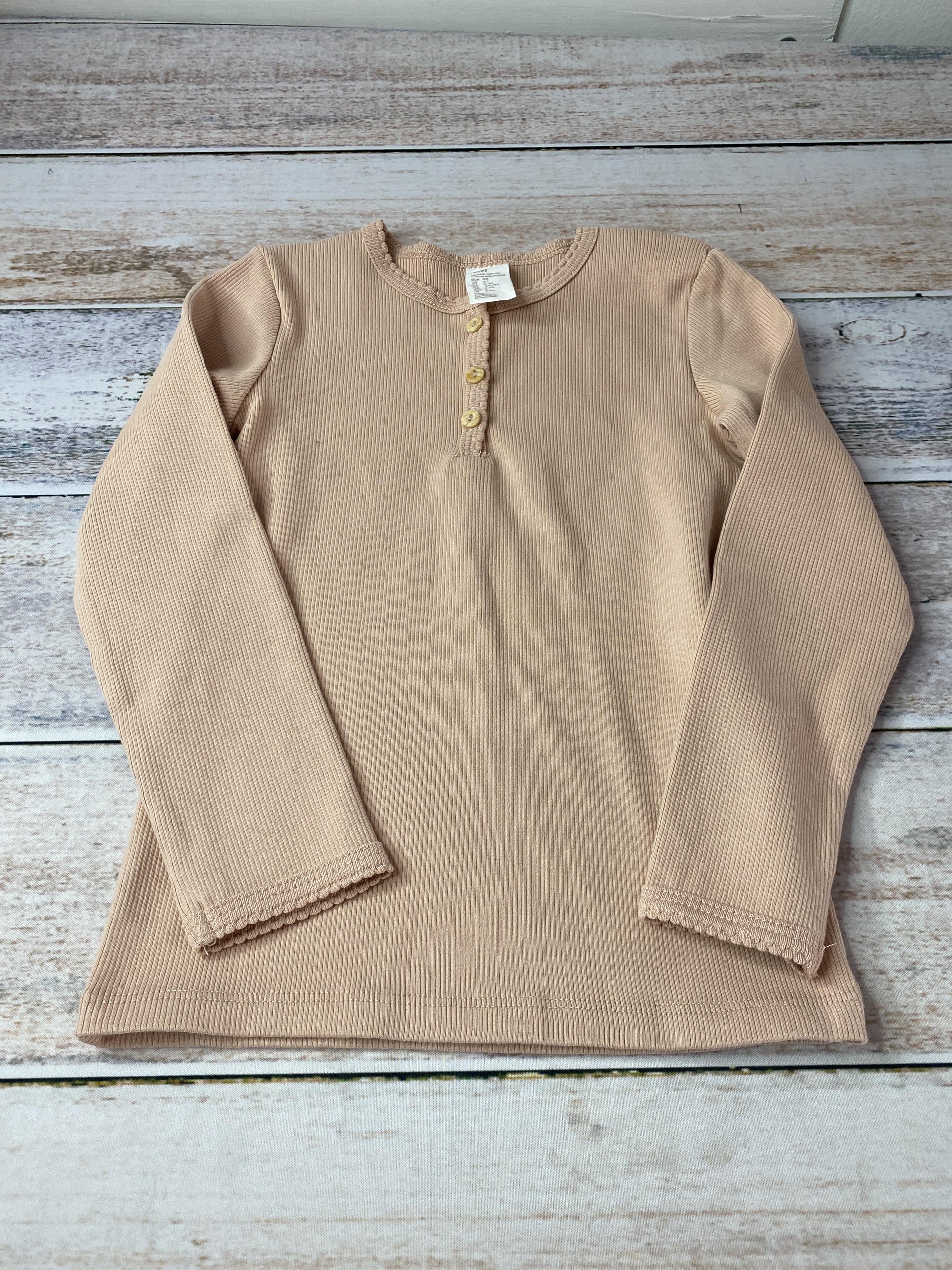 H&M Girls Peach Long Sleeve Shirt Size: 3T Peach