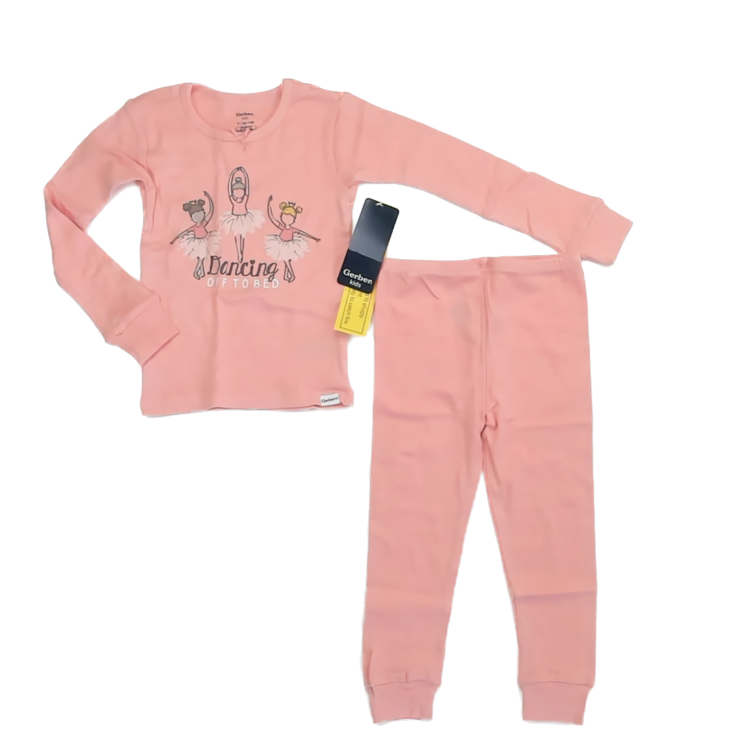 Gerber Girls Peach 2-piece Pajamas Size: 3T Peach