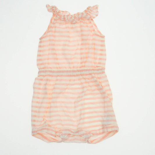 Crewcuts Girls Peach Romper Size: 6-12 Months