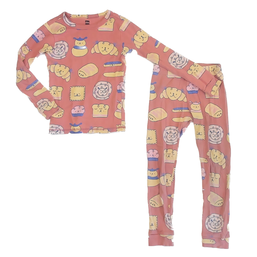 Tea Collection Girls Peach 2-piece Pajamas Size: 6 Years Peach