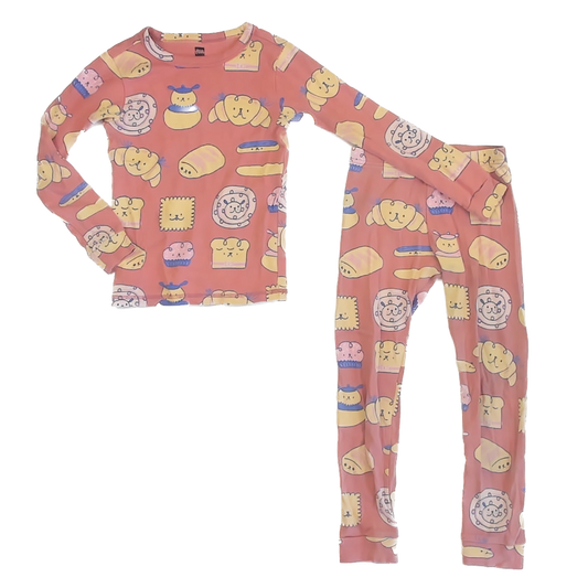 Tea Collection Girls Peach 2-piece Pajamas Size: 6 Years Peach