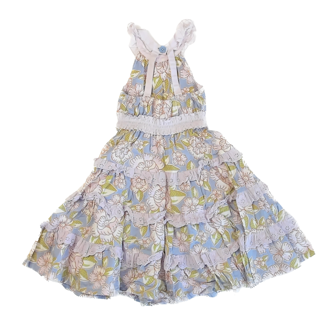 Matilda Jane Girls Periwinkle Floral Dress Size: 4T Periwinkle Floral