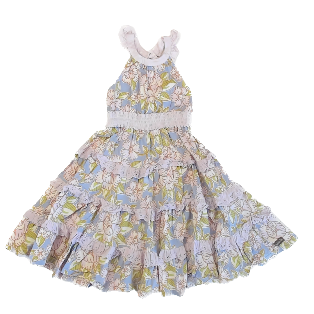 Matilda Jane Girls Periwinkle Floral Dress Size: 4T Periwinkle Floral