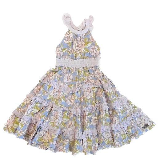 Matilda Jane Girls Periwinkle Floral Dress Size: 4T Periwinkle Floral
