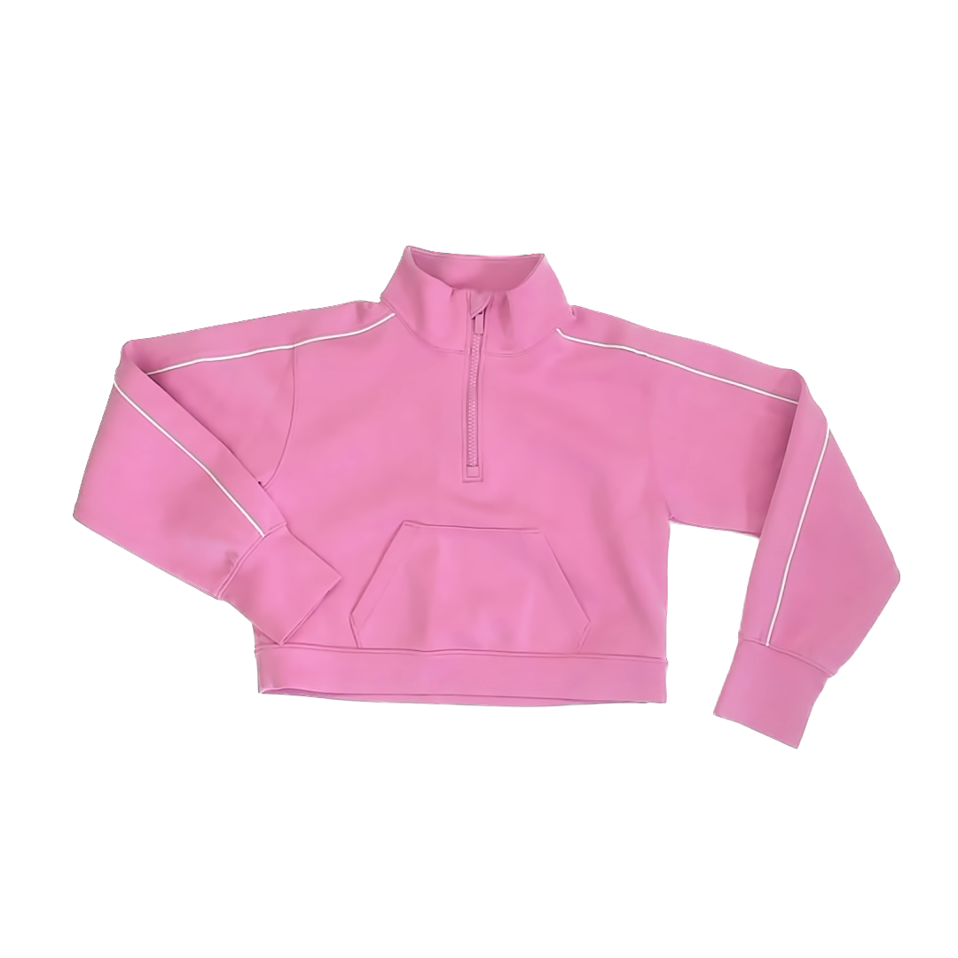 All In Motion Girls Pink 1/4 Zip Sweatshirt Size: 6-7 years Pink 1/4 Zip