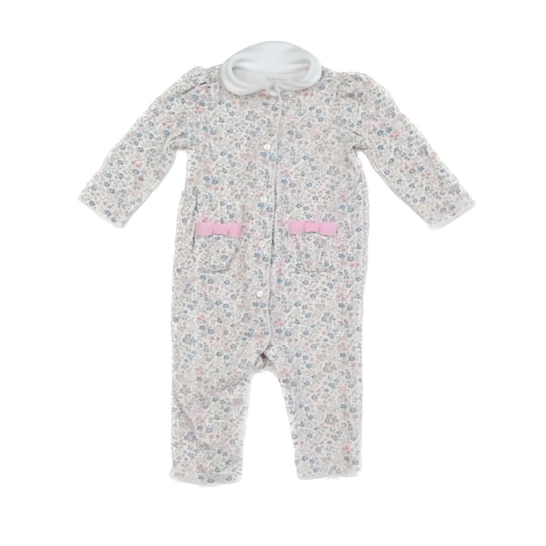 Ralph Lauren Girls Pink and Blue Floral Onesie Size: 6 Months Pink and Blue Floral