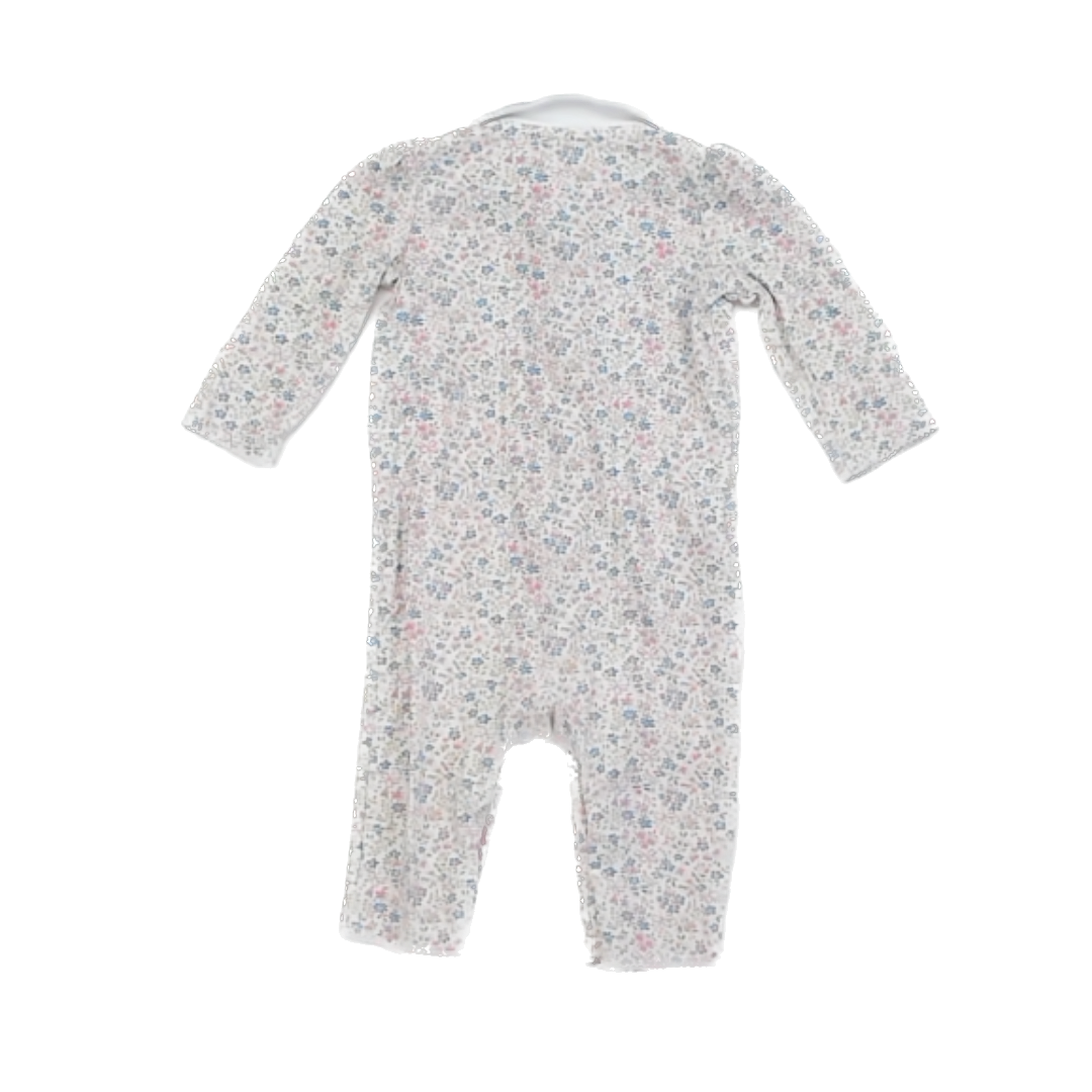 Ralph Lauren Girls Pink and Blue Floral Onesie Size: 6 Months Pink and Blue Floral