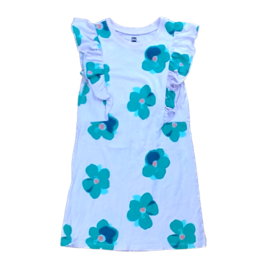 Tea Collection Girls Pink and Green Flowers Dress Size: 6T Pink and Green Flowers