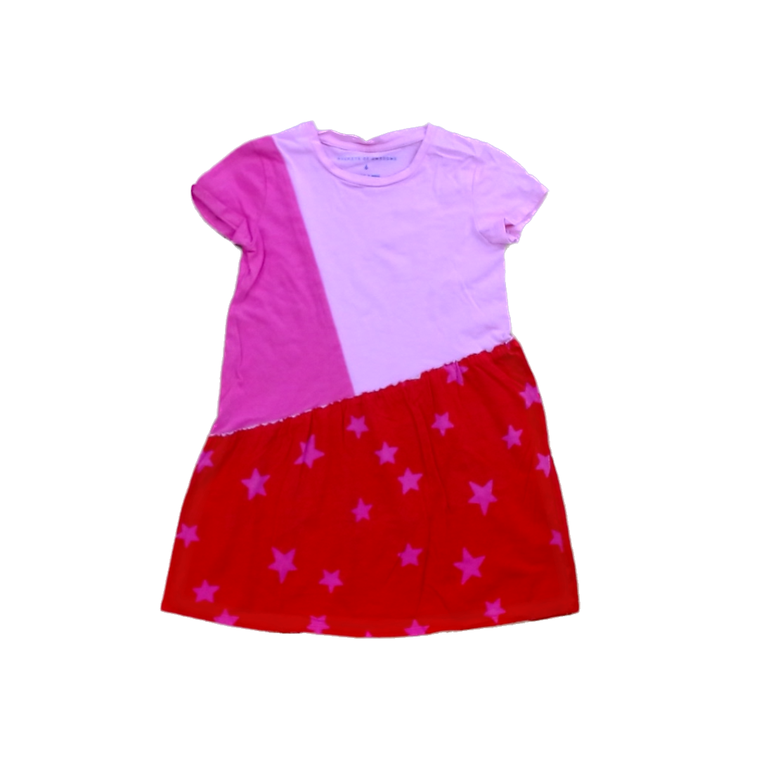 Rockets Of Awesome Girls Pink and Red | Stars Dress Size: 6 Years Pink and Red | Stars