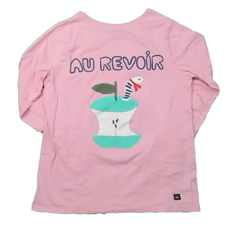 Tea Collection Girls Pink Apple Long Sleeve T-Shirt Size: 12 Years Pink Apple