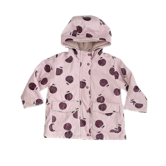 Zara Girls Pink Apples Rain Coat Size: 3-4T Pink Apples