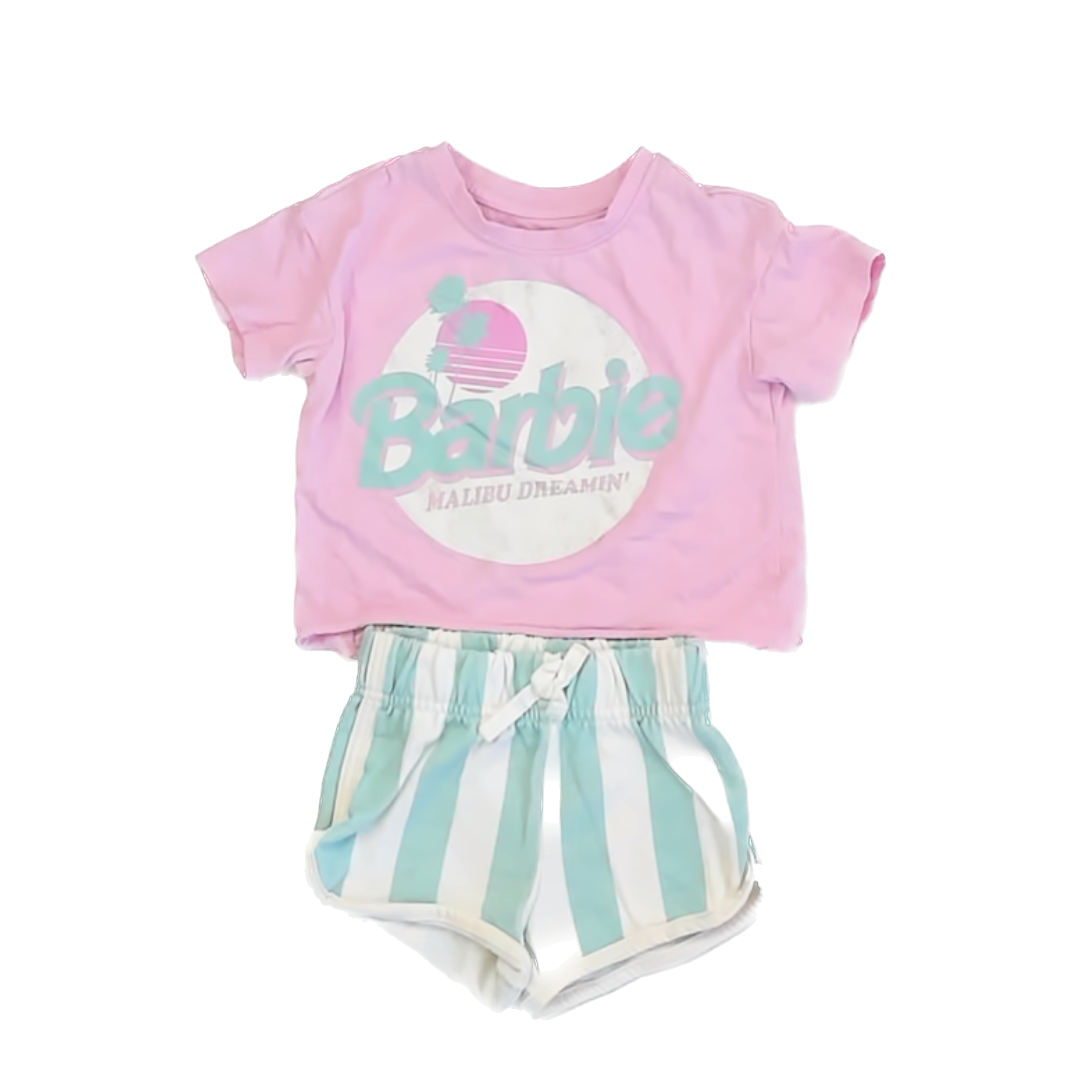 Barbie Girls Pink | Aqua Apparel Sets Size: 2T Pink | Aqua