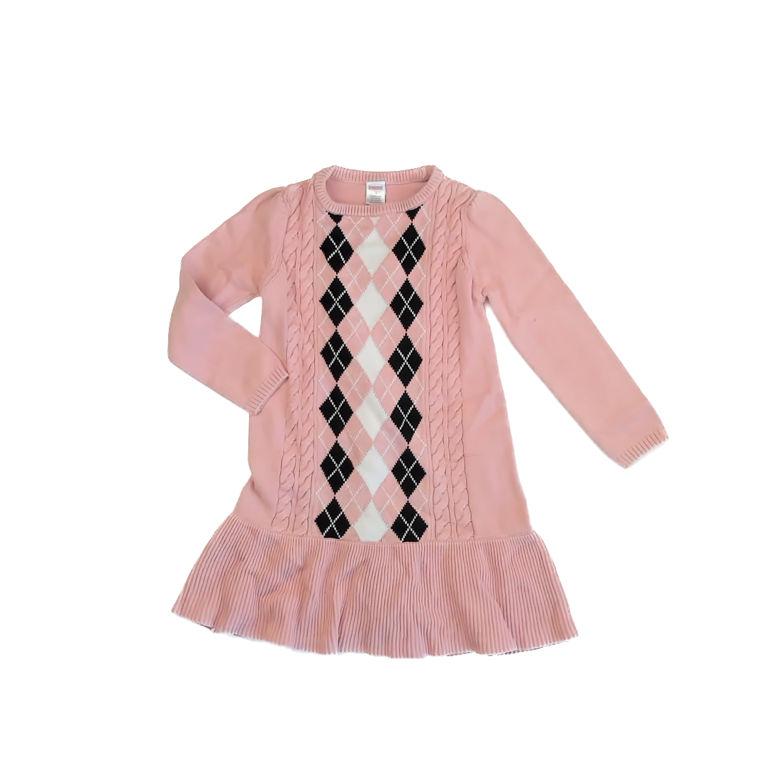 Gymboree Girls Pink | Argyle Sweater Dress Size: 7 Pink | Argyle