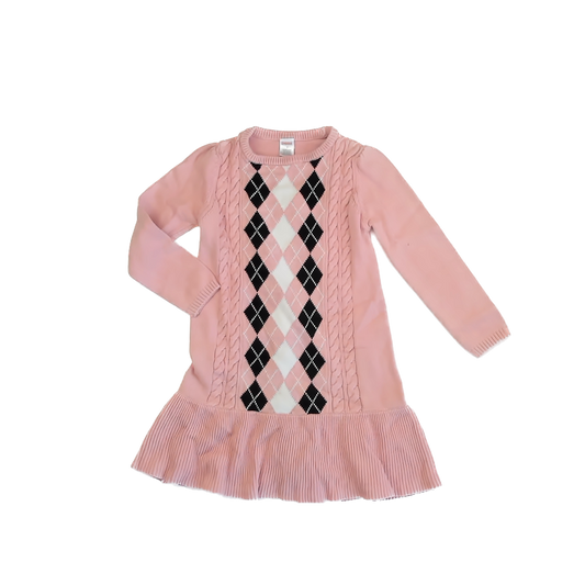 Gymboree Girls Pink | Argyle Sweater Dress Size: 7 Pink | Argyle