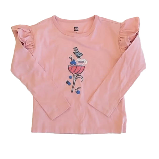 Tea Collection Girls Pink Bird Long Sleeve T-Shirt Size: 3T Pink Bird