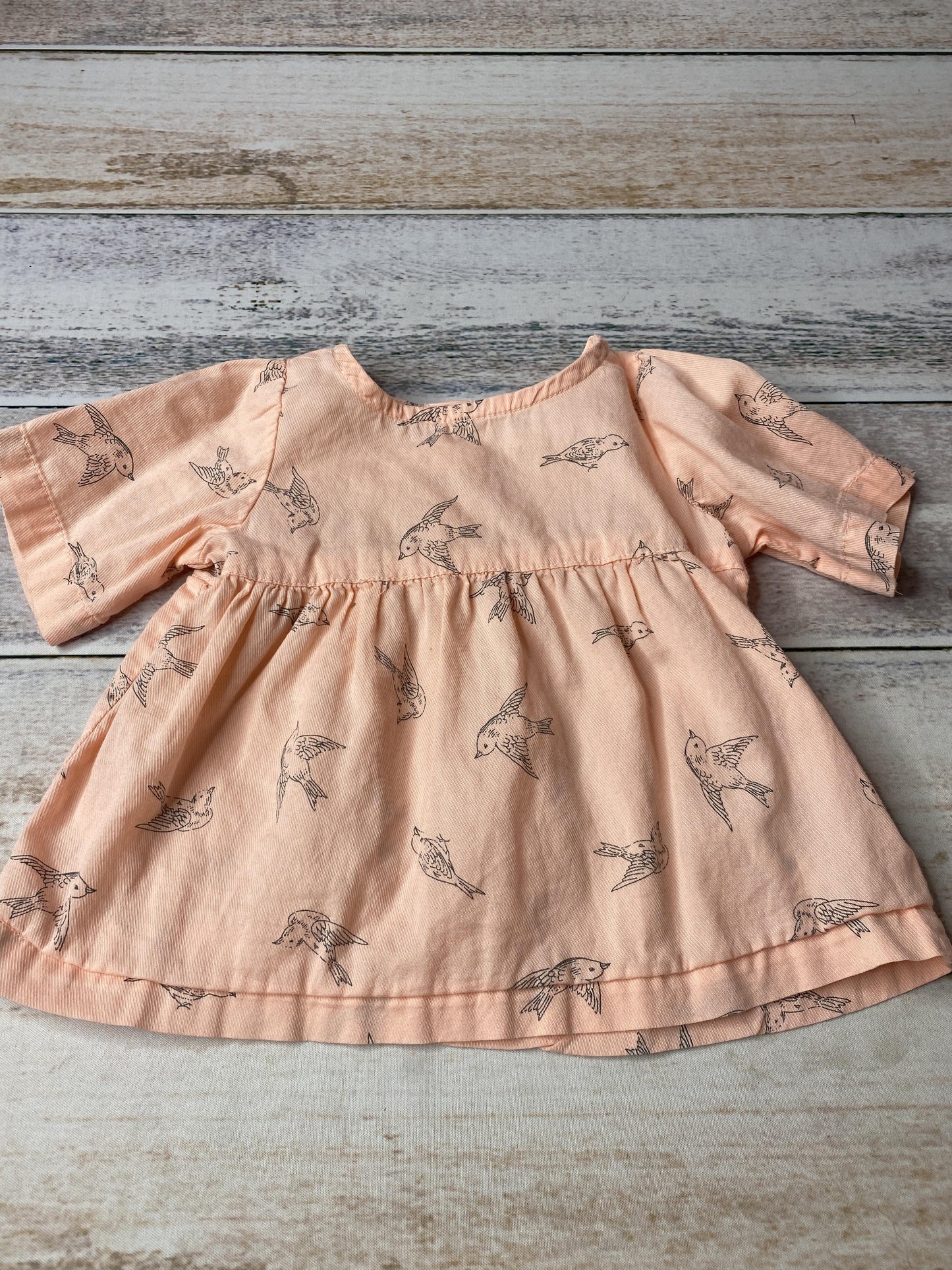 Old Navy Girls pink | Black | Birds Dress Size: 3-6 months pink | Black | Birds