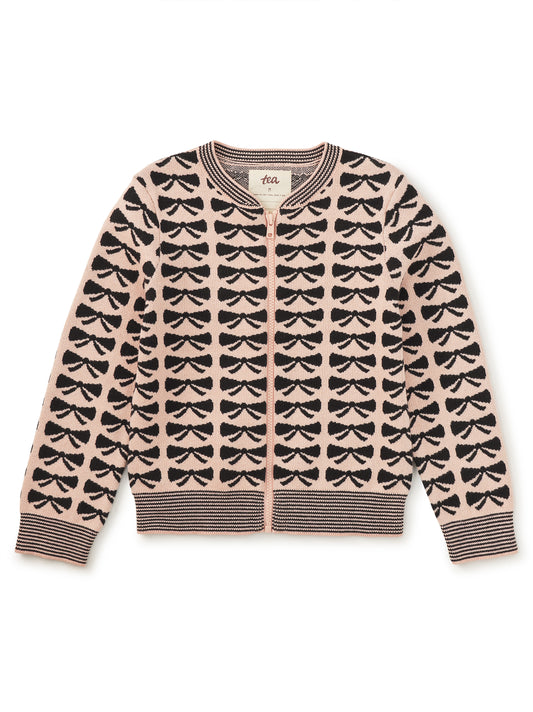 Tea Collection Girls Pink | Black Bows Cardigan Size: 6-9 Months Pink | Black Bows