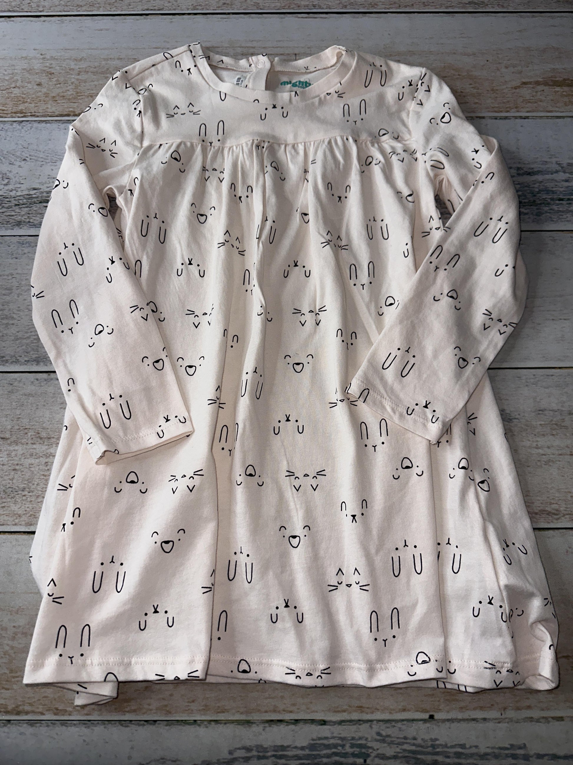 Mighty Goods Girls pink | Black | Cat Dress Size: 4T pink | Black | Cat