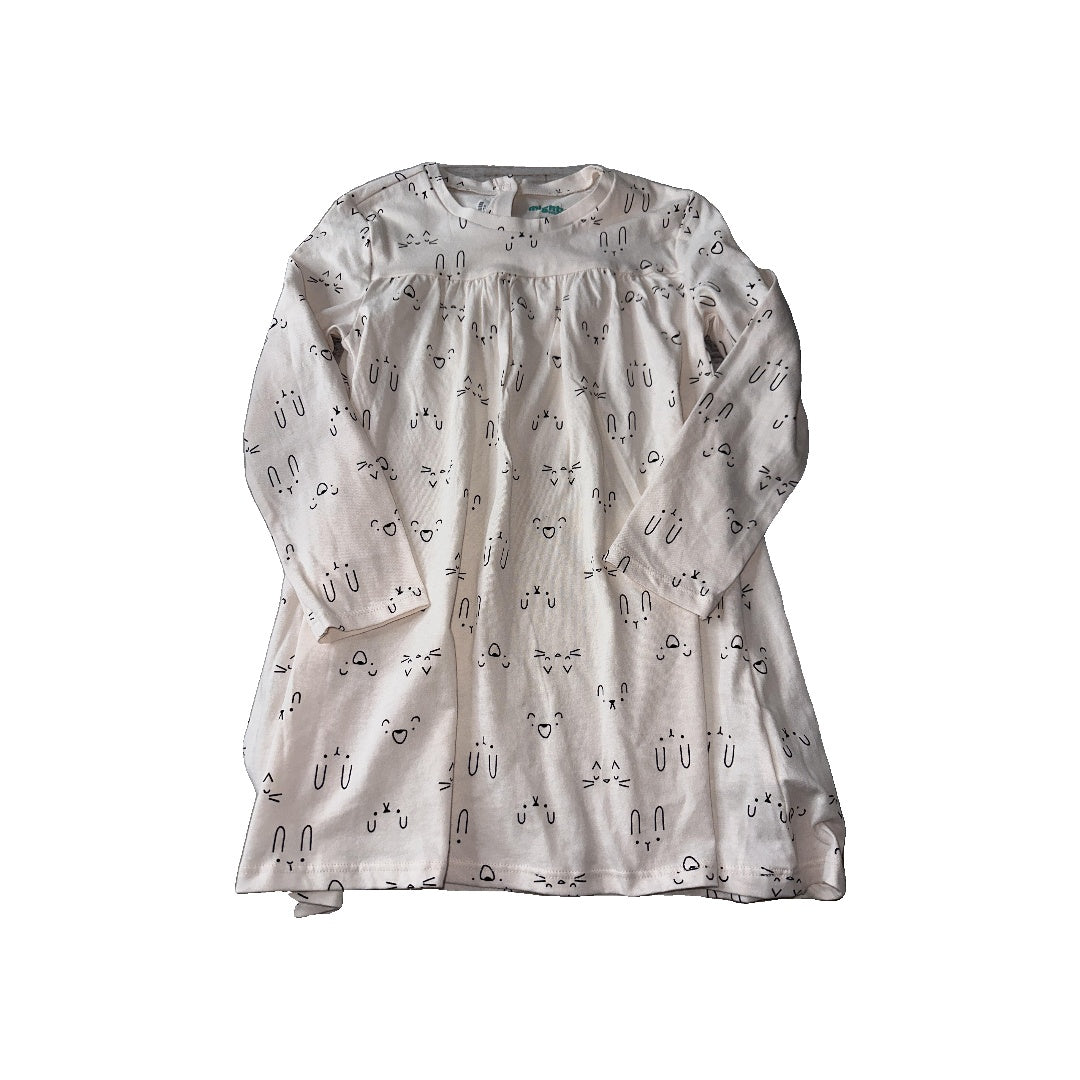 Mighty Goods Girls pink | Black | Cat Dress Size: 4T pink | Black | Cat