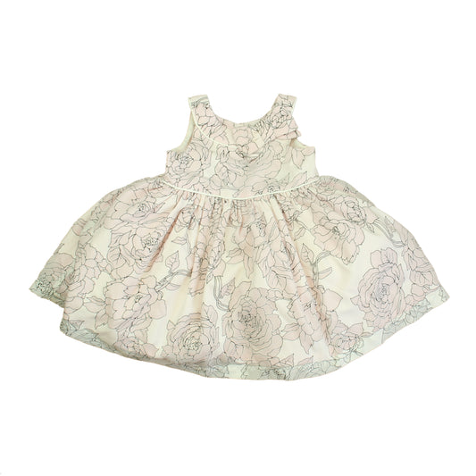 Hanna Andersson Girls Pink | Black Floral Dress Size: 3-6 Months Pink | Black Floral
