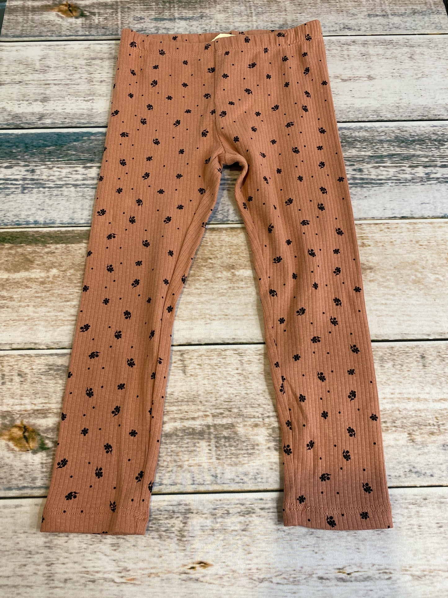 H&M Girls pink | Black | Flowers Pants Size: 3T pink | Black | Flowers