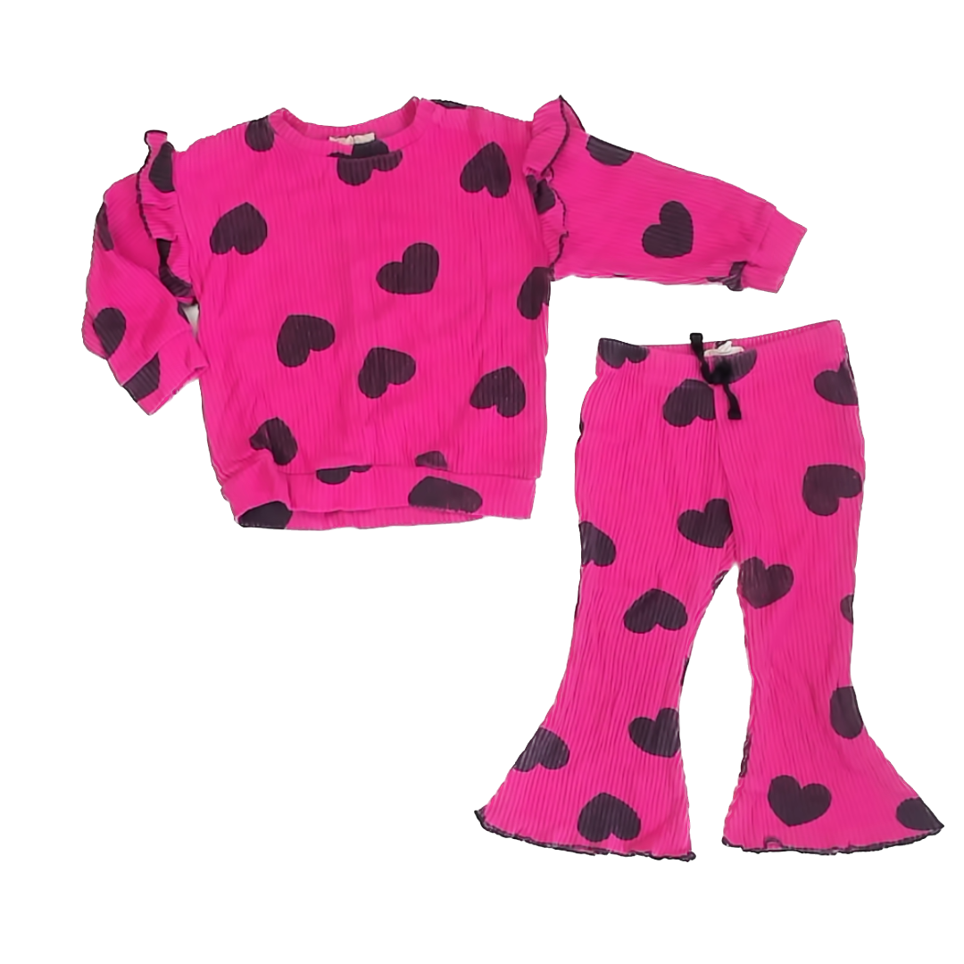 Jessica Simpson Girls Pink | Black Heart Apparel Sets Size: 2T Pink | Black Heart