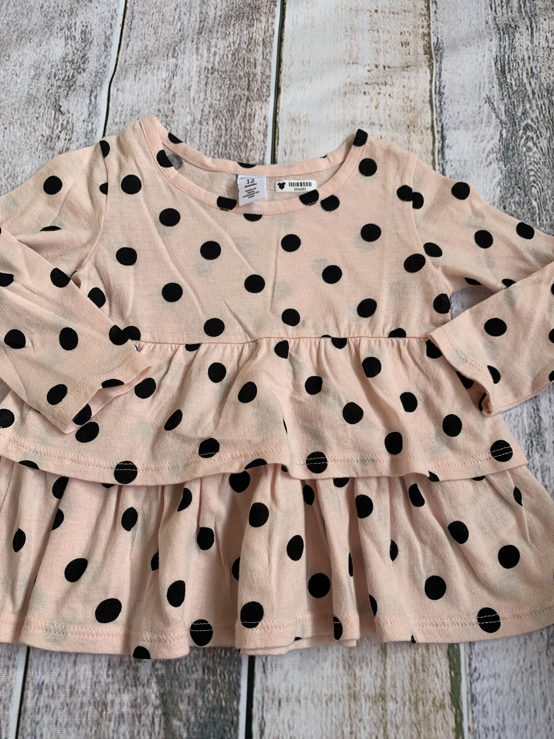 Harper Canyon Girls pink | Black | polka dot Shirt Size: 12M pink | Black | polka dot