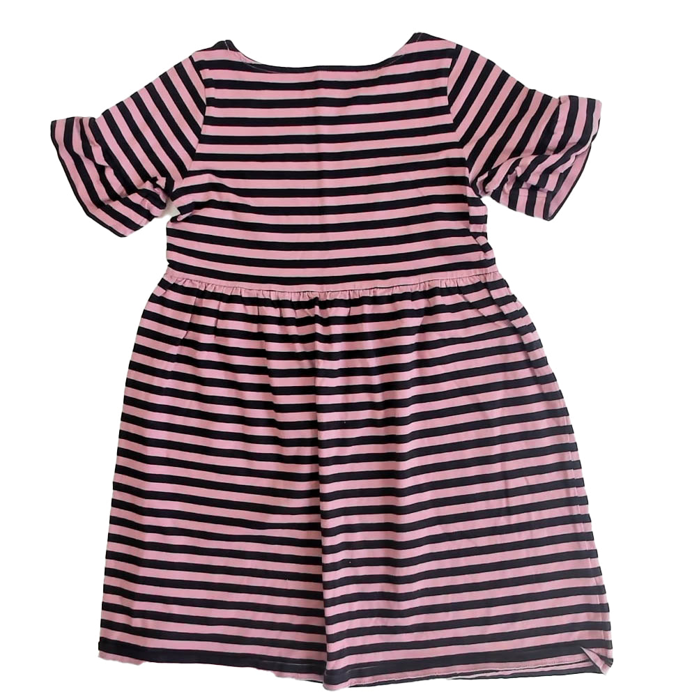 Tea Collection Girls Pink | Black Stripe Dress Size: 10 Years Pink | Black Stripe