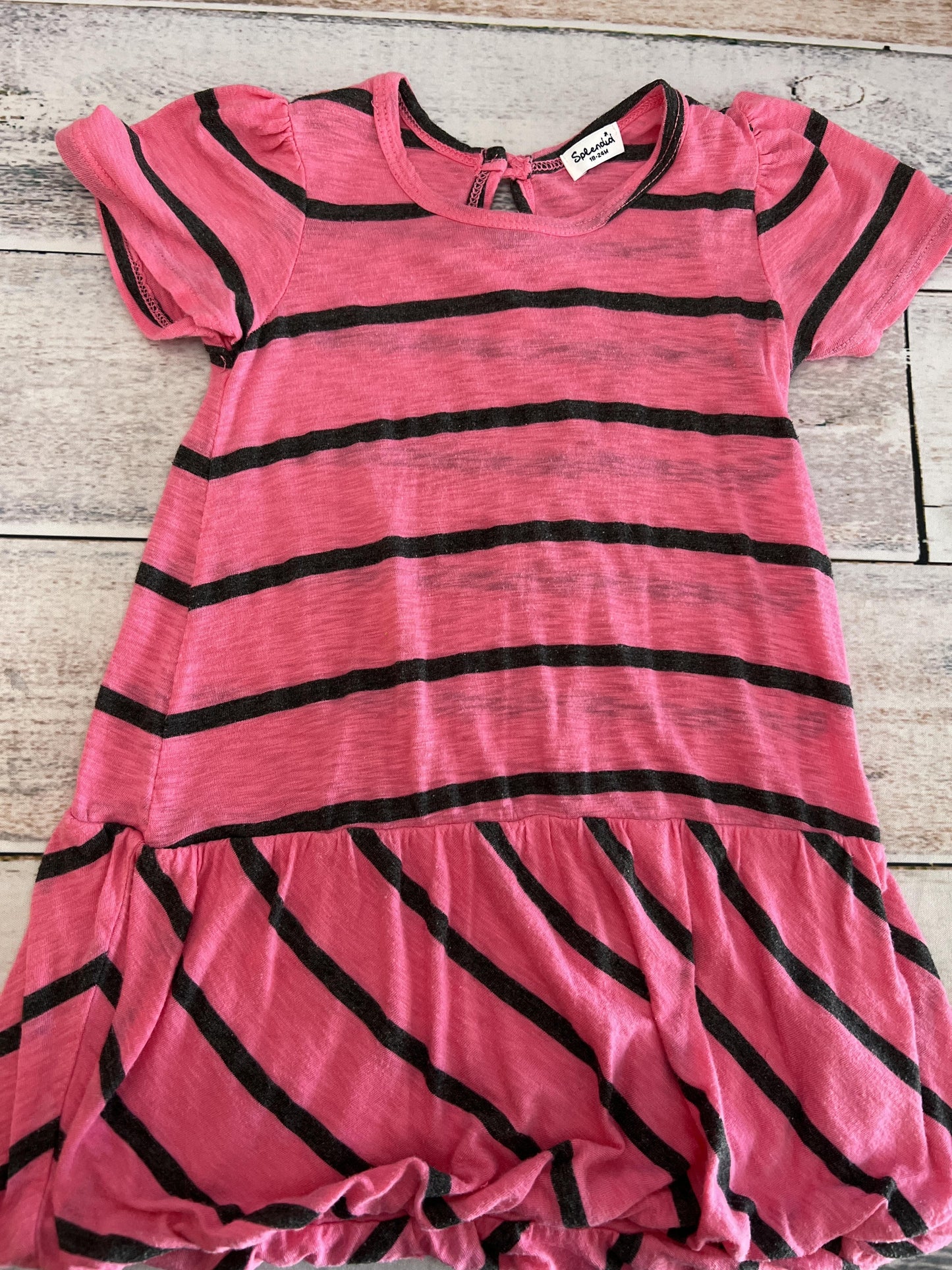 Splendid Girls pink | Black | Stripe Dress Size: 18-24 months pink | Black | Stripe