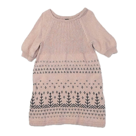 Tea Collection Girls Pink | Black Sweater Dress Size: 5T Pink | Black