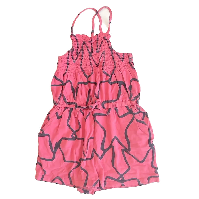 Tea Collection Girls Pink | Black Romper Size: 7 Years Pink | Black