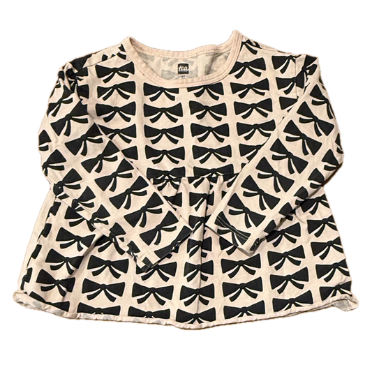 Tea Collection Girls Pink | Black Long Sleeve T-Shirt Size: 2T Pink | Black